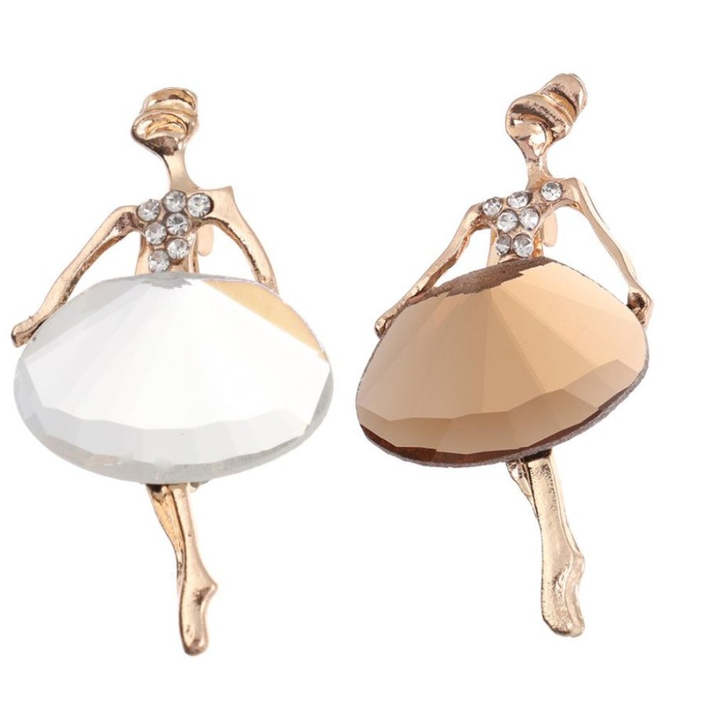 Brooch Ballet Rhinestone Sparkle Gemstone Cute Dancing Girl Pins
